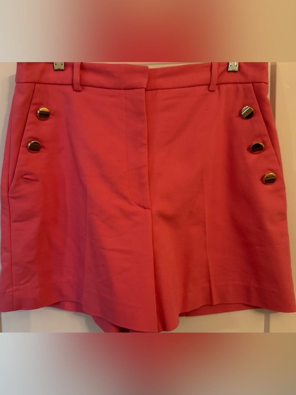 Zara Pink High-Waist Button Accent Shorts